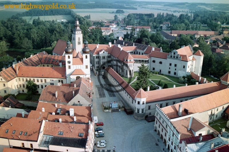 Aerial view of the Moravian town of Telc