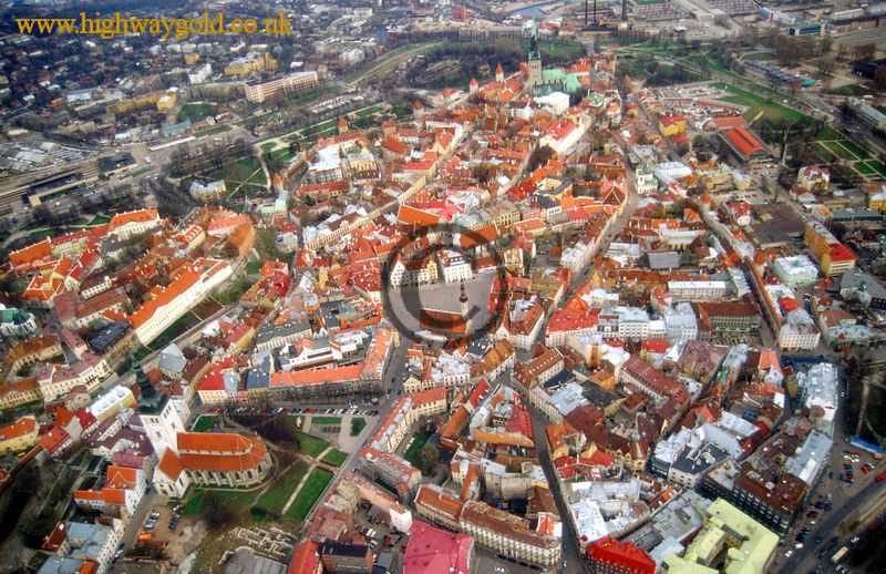 aerial view of the Old Town of Tallinn