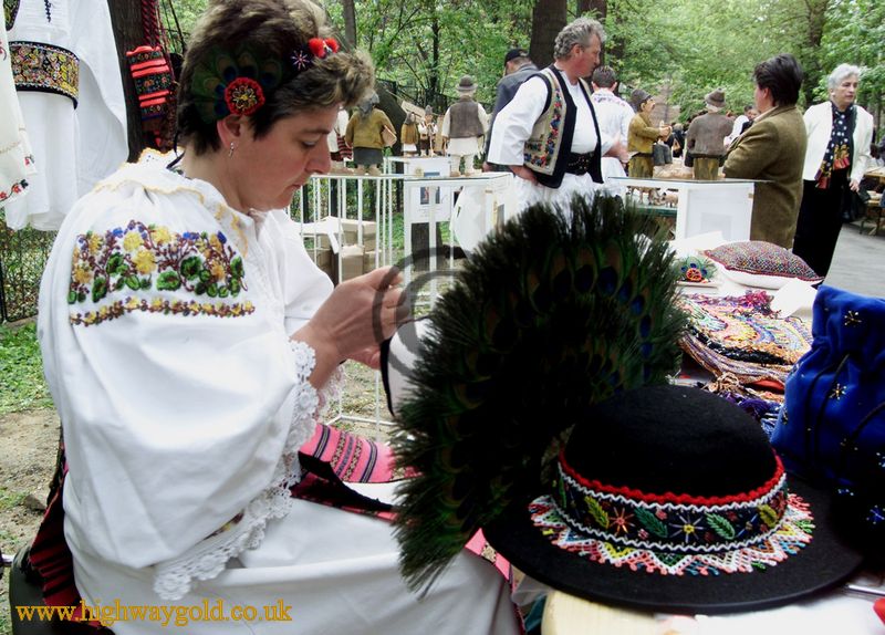 Woman dressed in a traditional Romanian costume