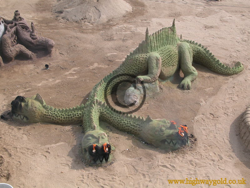 Dragon sand sculpture