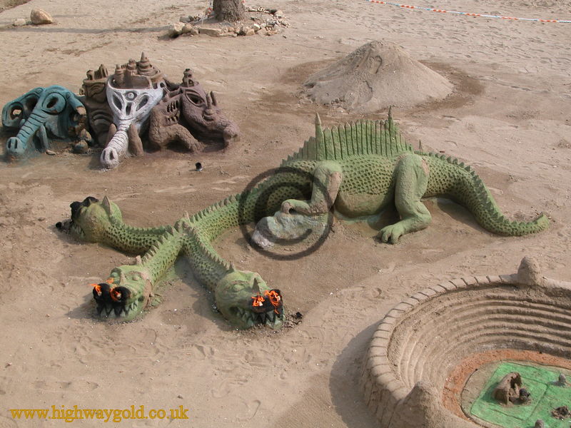 Dragon sand sculpture