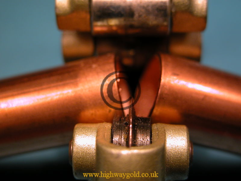 Copper pipe being cut