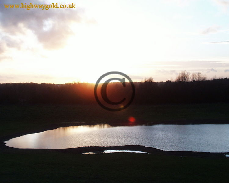 Sunset viewed across the pool