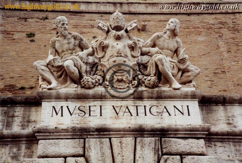 Statue above the entrance to the Vatican Museums