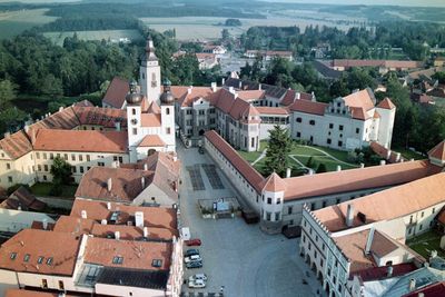 Aerial view of the Moravian town of Telc