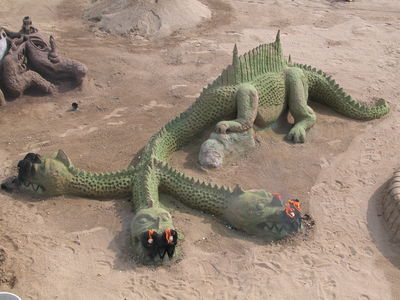 Dragon sand sculpture
