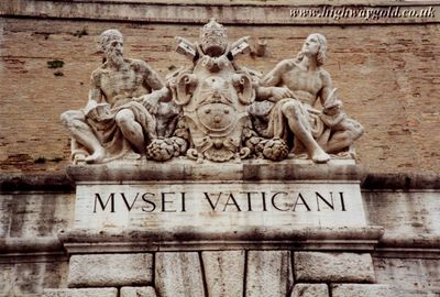 Statue above the entrance to the Vatican Museums