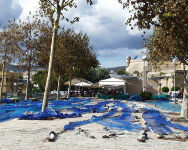 Nets laid out to dry on the Harbour front